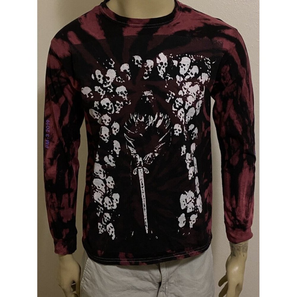 Post Malone Medium Long Sleeve Hollywood's Bleeding 2019 Tour Shirt Red Black